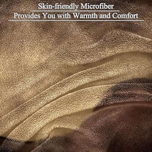 Couvertures chaudes et douces en microfibre plaid peluche cheval brun - 3