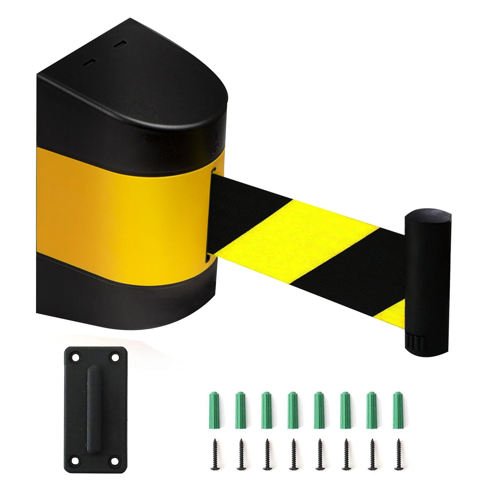 CAIFEXUE 2/3/5/10M Retractable Queue Rope Barrier with Mounting Accessories,Wall Mounted Belt Barrier for Playground Park Hotel Crowd Control/a/2M/6.6Ft