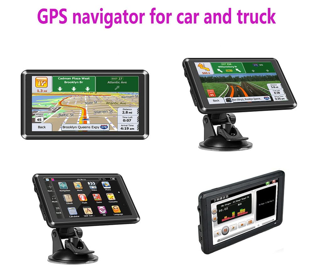 GPS Coche, Pantalla Táctil Grande de 5 Pulgadas, Mapa de Europa 2025, Información del tráfico, actualizaciones gratuitas, Voces reales, Adecuado para GPS Pesos Pesados y GPS Camping Car