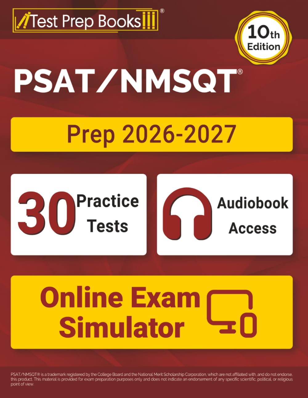 PSAT/NMSQT Prep 2026-2027: 30 Full-Length Practice Tests + PSAT Prep Book + Audiobook Access + Online Exam Simulator: [10th Edition]