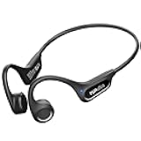 Bone Conduction Headphones, Bluetooth 6.0 Open Ear Headphones with Mic, 10H Playtimes Wireless Sport Earphones for Running, Cycling, Outdoor Sports, Sweatproof (Black)