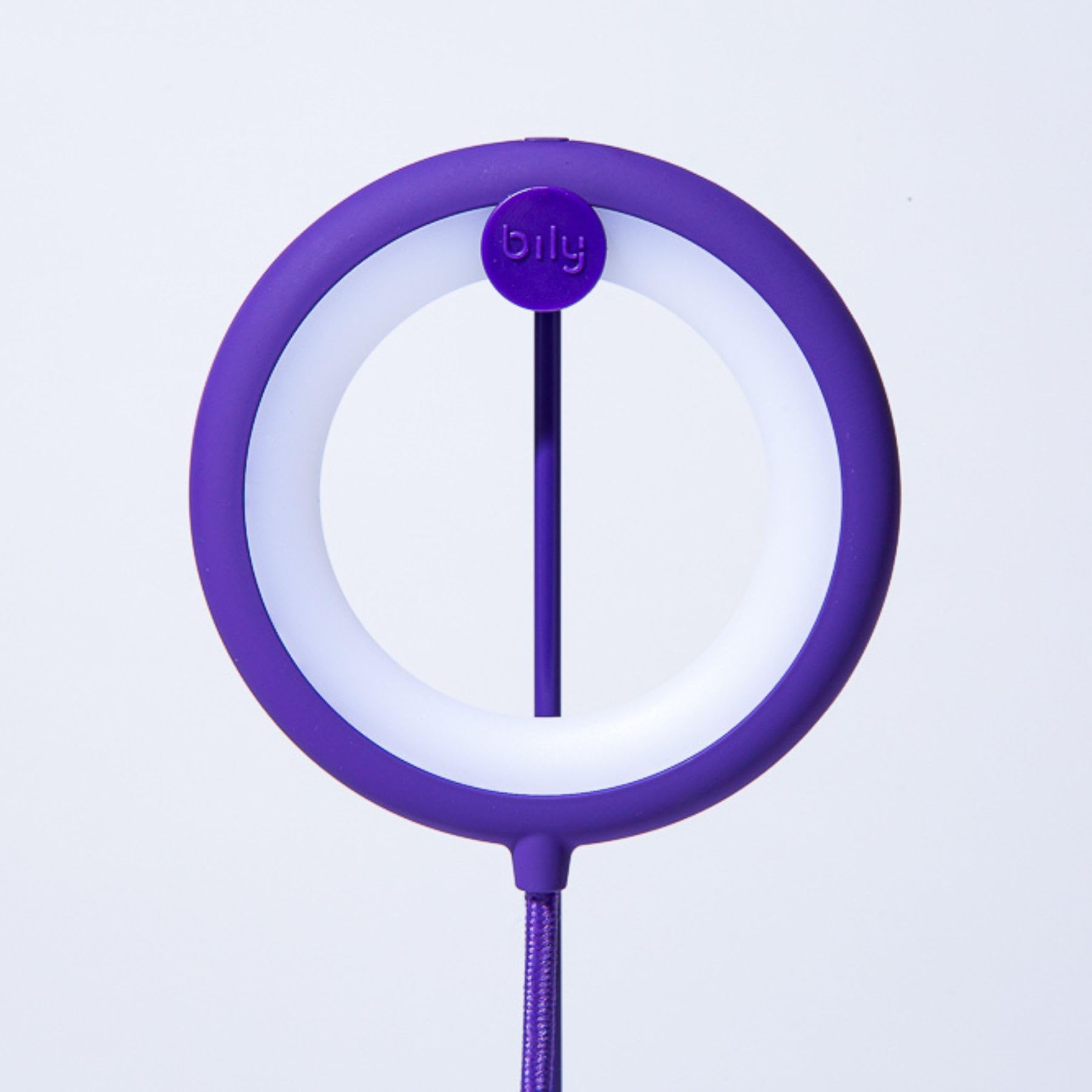 BILY Lámpara de lectura LED USB violeta, 3 intensidades, compacta | Lámpara USB ultraligera con 3 niveles de iluminación, ideal para lectura, tejer y viajar.