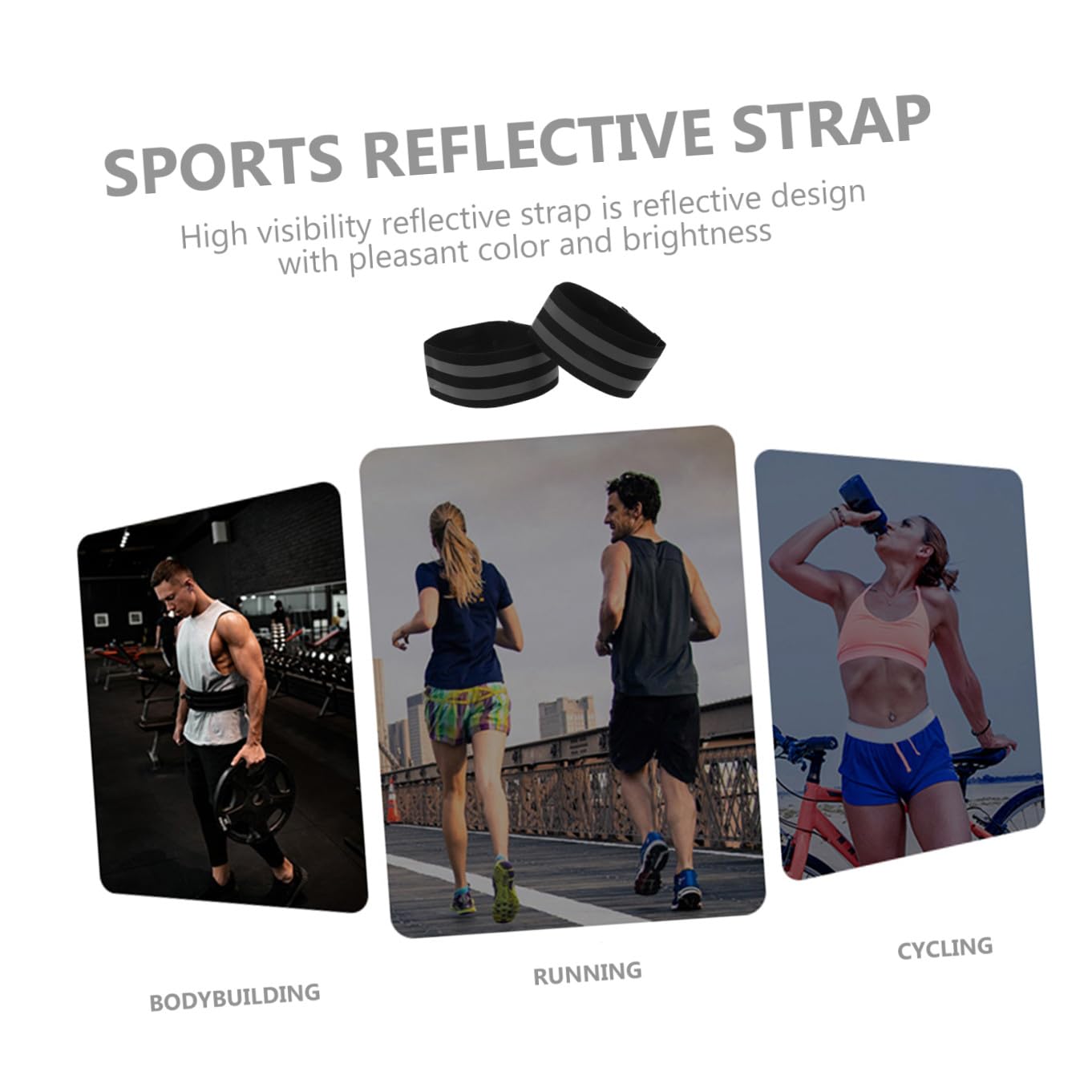 BESPORTBLE Fascia Elastica Cintura Nera Cintura Riflettente Cintura Riflettente per La Corsa