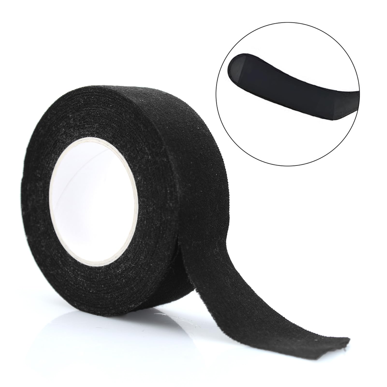 1Rouleaux Ruban de Hockey,2.5cm x 10m,Adhésif Autocollant Grip Tape,Tape Hockey sur Glace,Surgrip Badminton Antidérapant,pour Raquette de Corde à Sauter Pôle de Golf (Noir)