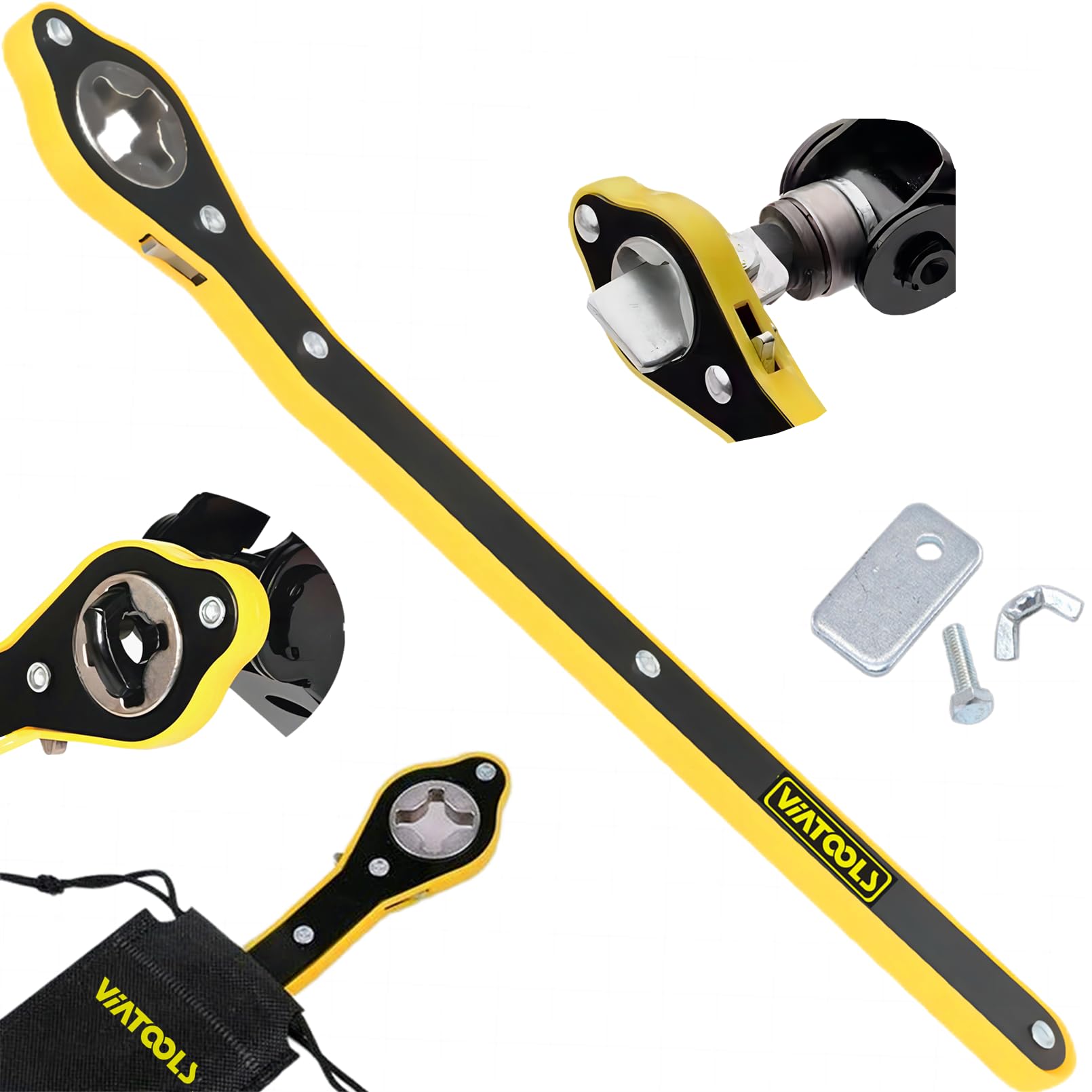 Car Jack Ratchet Wrench, 360° Swivel Labor-Saving and Quick Lift Handle for 2Ton and 3Ton Scissor Jacks, Knob Designed Forward and Reversal-picture-18