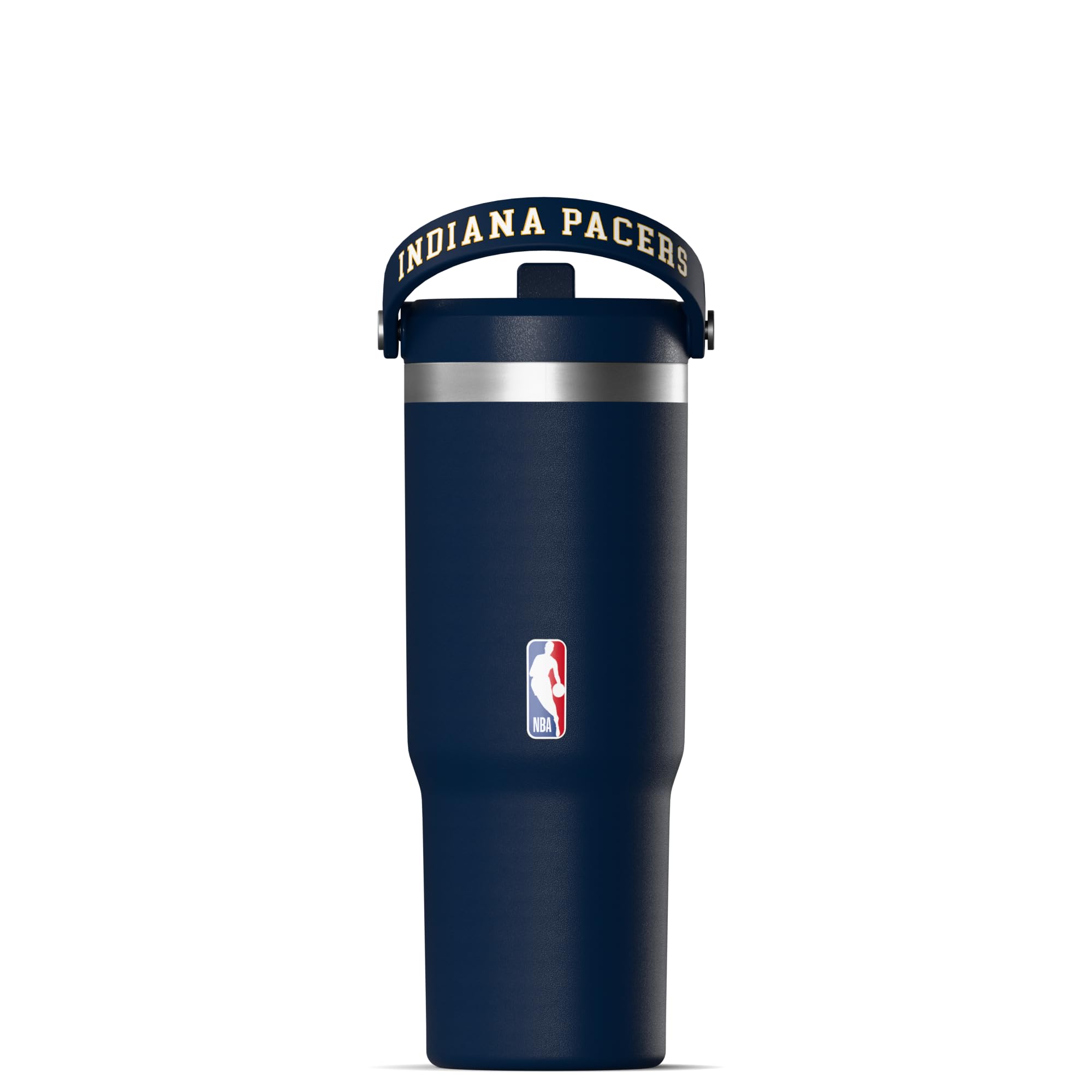 Hydrapeak x NBA Officially Licensed Indiana Pacers 32 oz Nomad Tumbler with Handle and Straw Lid, Leakproof Stainless Steel Water Bottle