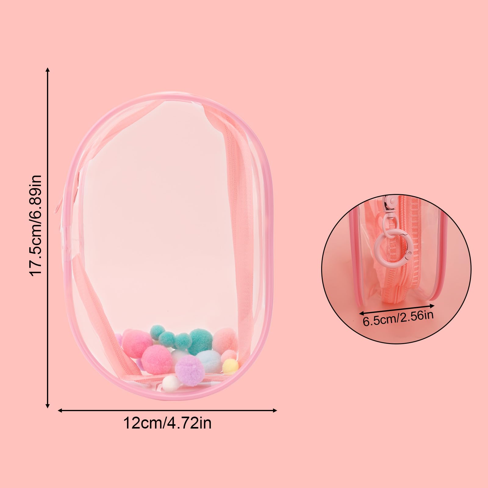 Display Bag for Dolls PVC Waterproof Clear Figure Display Case Cover Holder with Keychain - Image 2