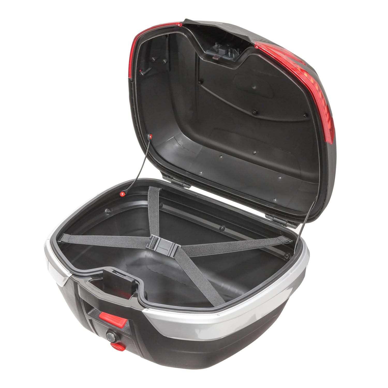 Amazon | バイクリアボックス 42L ブラック レッド 黒 赤 バイク用 