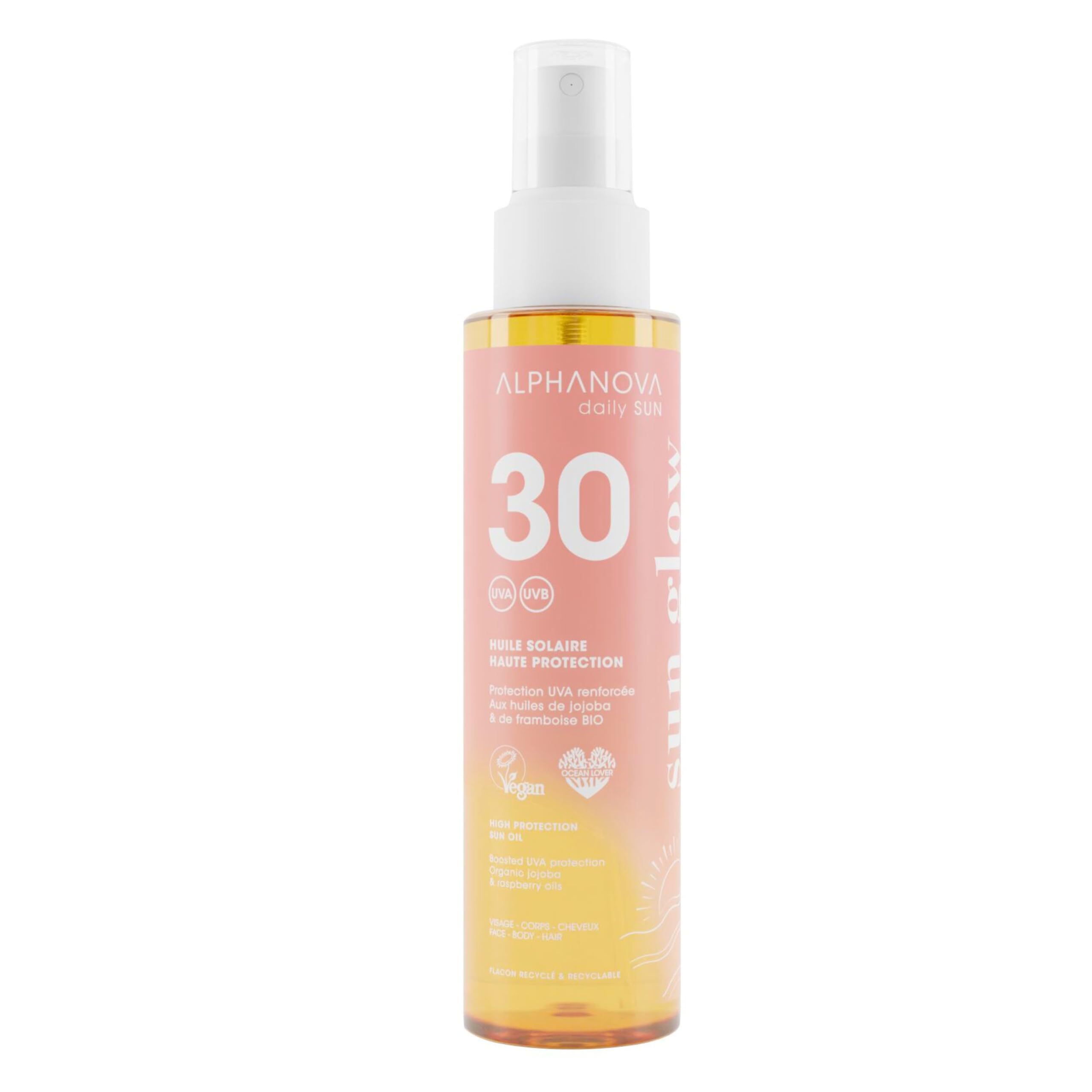 Alphanova Daily Sun - Olio Solare SPF30 Invisibile, Protezione Uva Rinforzata, 125 Ml, Impermeabile-image