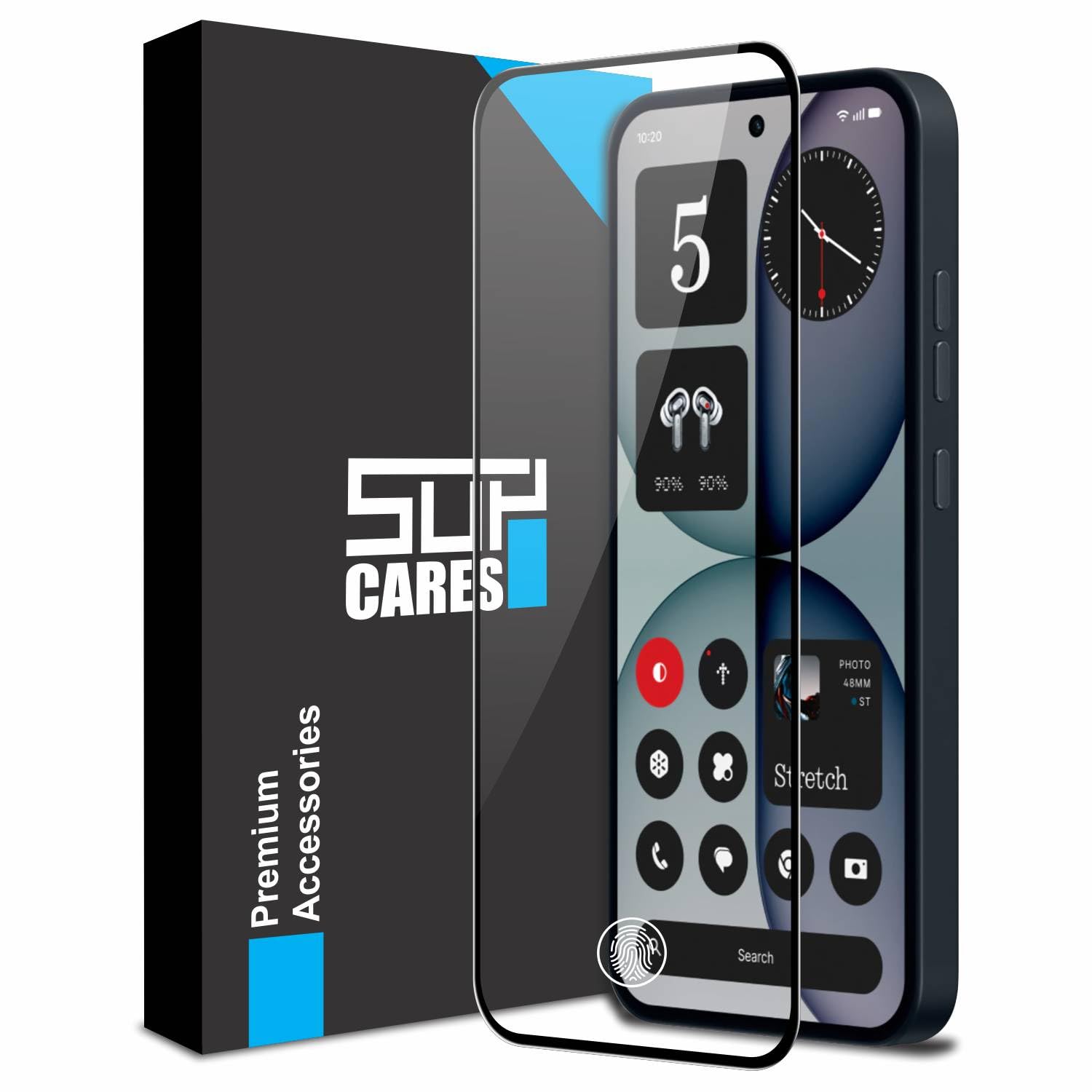 SupCares Tempered Glass for Nothing Phone 4a (6.78 Inch) With Installation Kit | 9H Edge to Edge Screen Protector | Black