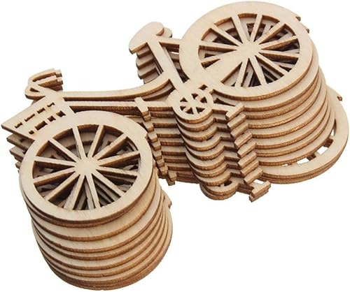 10Pcs Wooden Bicycle Cutouts for DIY Crafts & Decorations