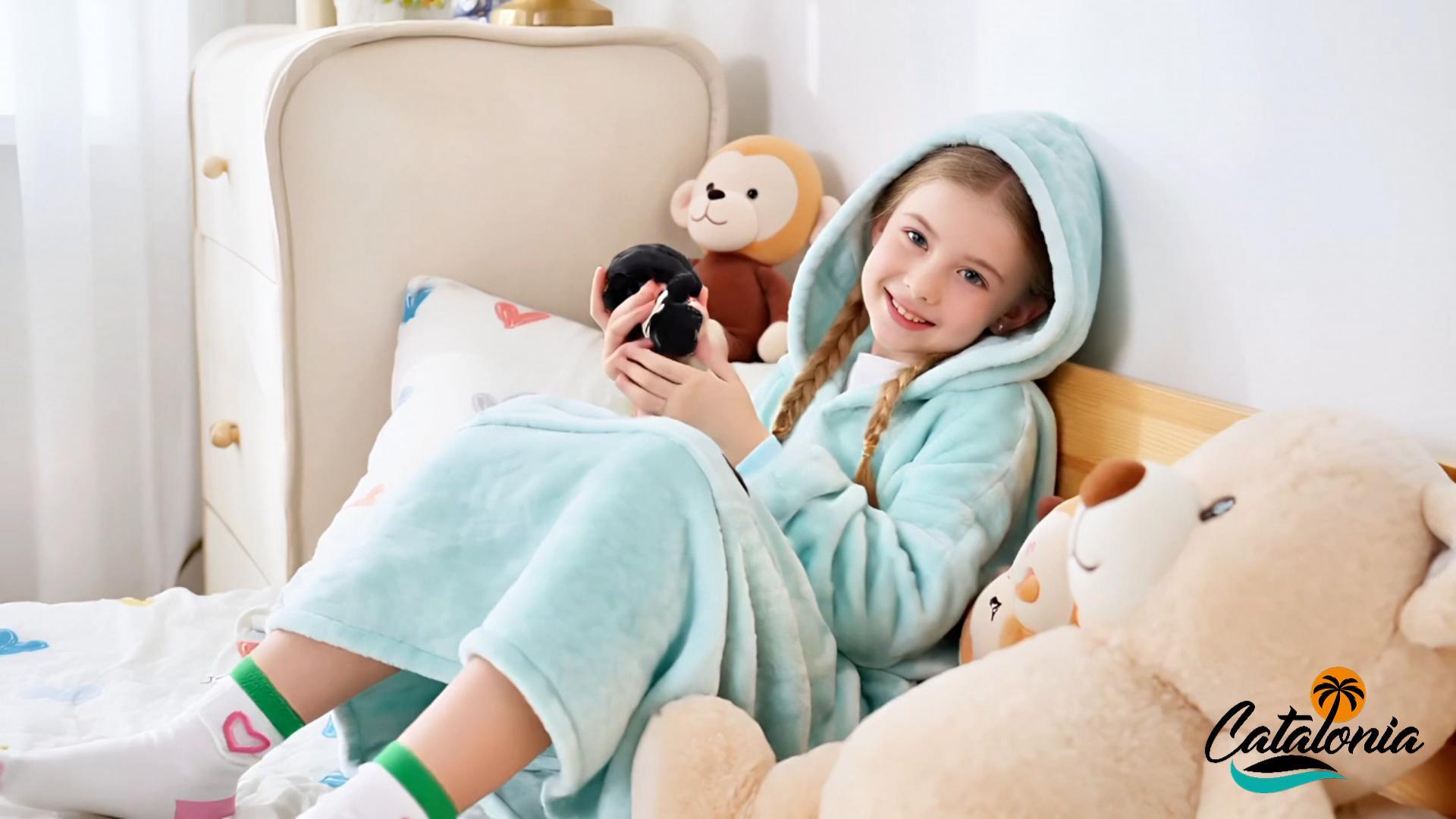 Bear Oversized Hoodie Blanket Sweatshirt - Super Soft Sherpa Pullover With Large Pocket, One Size Fits All