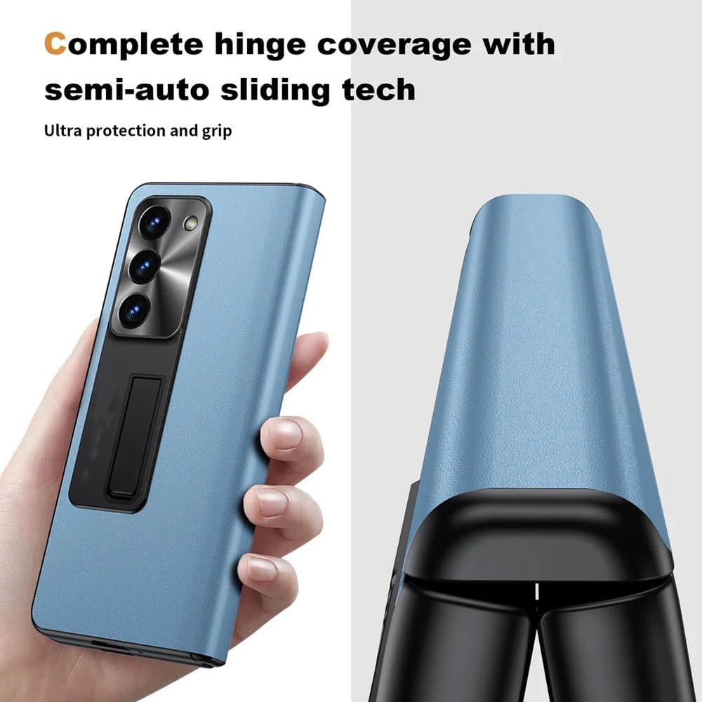 para Samsung Galaxy Z Fold 5 Funda de Cuero con bisagra de Cuerpo Completo Protección Funda para teléfono Protector de Pantalla para Z Fold 4 Funda, Verde, para Samsung Galaxy Z Fold 5