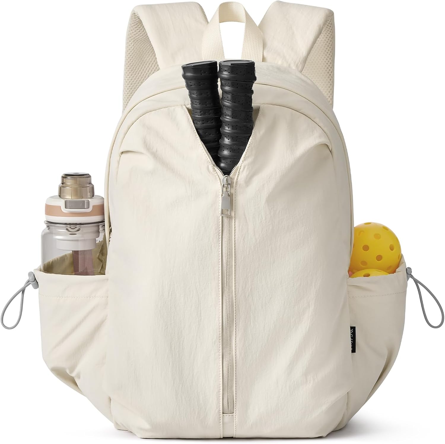 G4Free 20L Pickleball Bag for Women, Pickleball Paddle Backpack with Fence Hook, Work Travle Bag with 15" Laptop Compartment-Beige