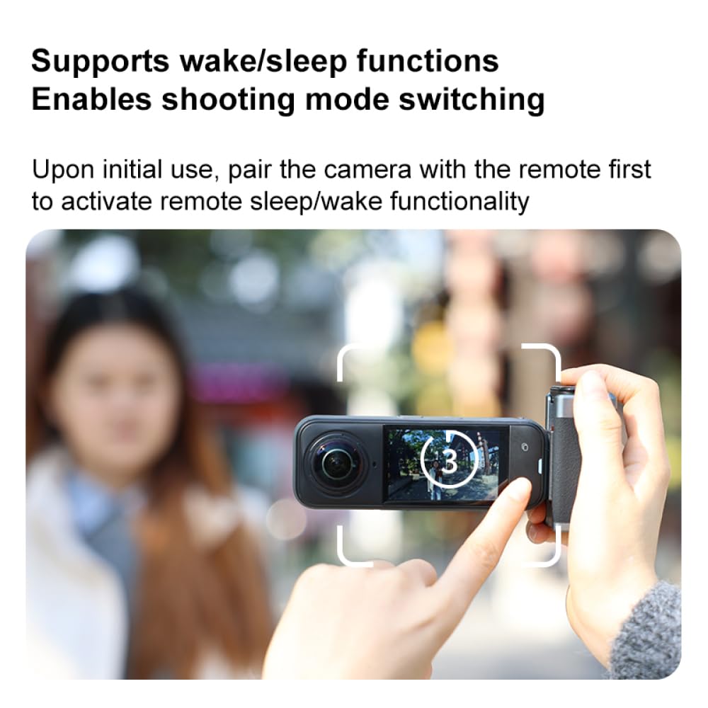 Impugnatura per riprese stradali per Insta360 X4 air/X5 Bluetooth compatibile con maniglia per fotografia di strada in lega di alluminio, design ergonomico, sgancio rapido, telecomando da 10 m, porte