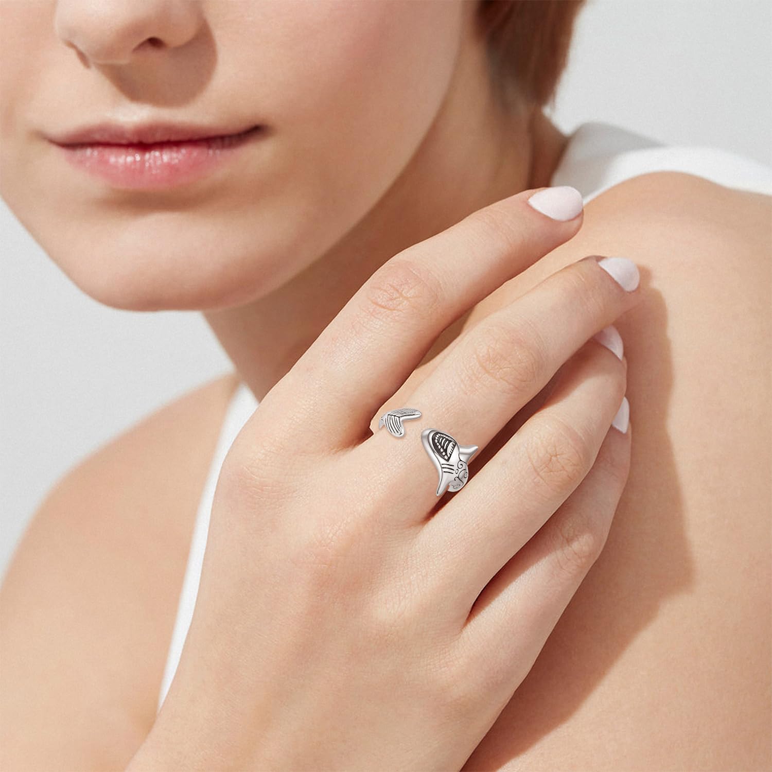 PRAYMOS Schlangenring 925 Sterlingsilber Einstellbarer Rings Bohemia Schlangen Ring Stapelbare Band Punk für Frauen Damen Herren Männer Unisex Schmuck