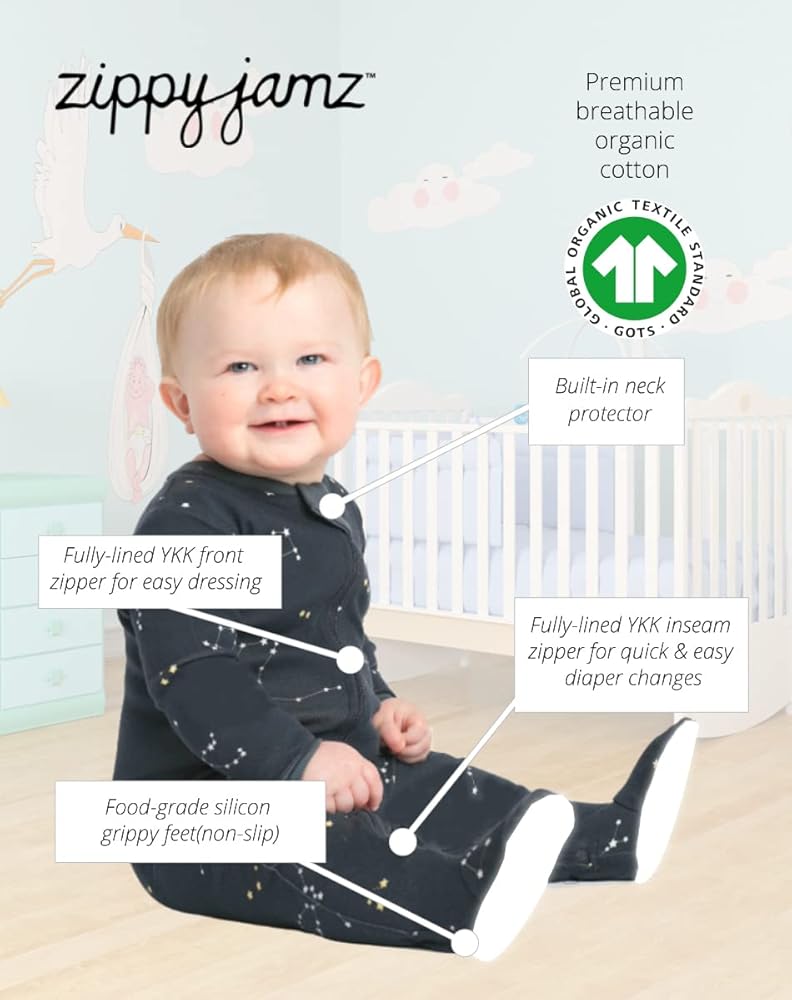 Amazon.com: zippyjamz – Zipper Organic Sleeper Footed Baby