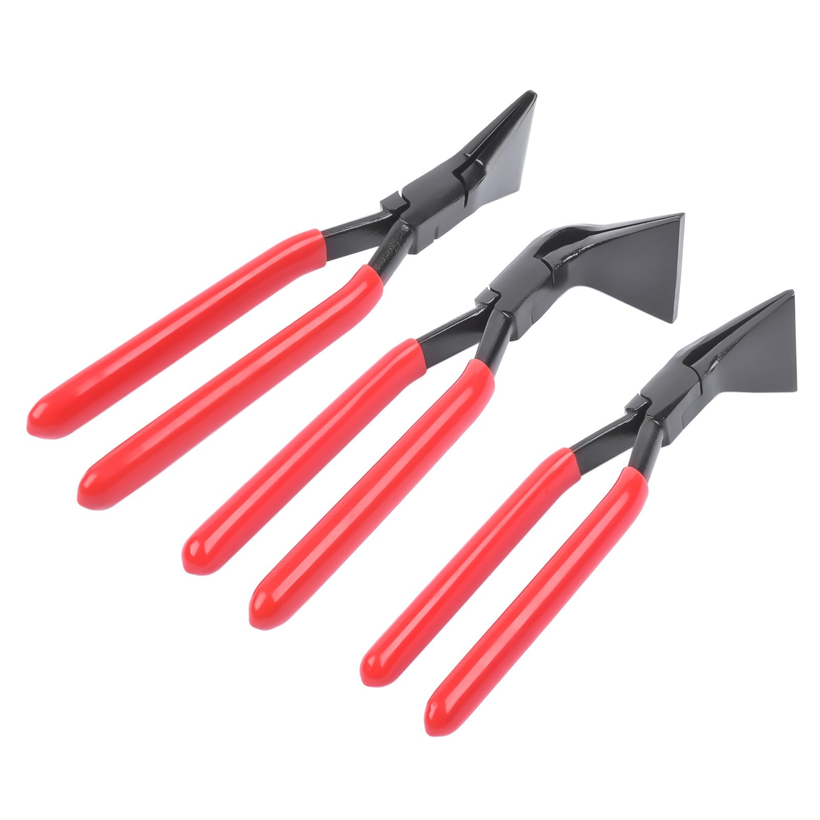Bisenya Pince à plier Jeu de pinces à plier la tôle 3 pièces Pince à border droites 0°, 45° et 90°, acier au carbone noir bruni, rouge