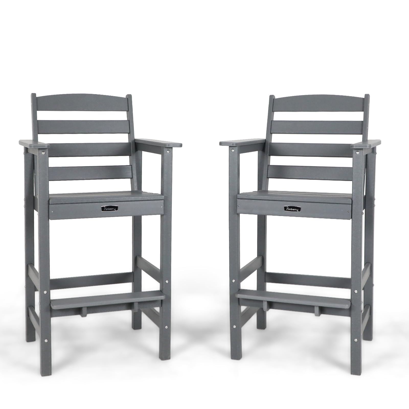 FUNBERRY Oversized Bar Height Outdoor Chair, Tall Adirondack Chair Set of 2