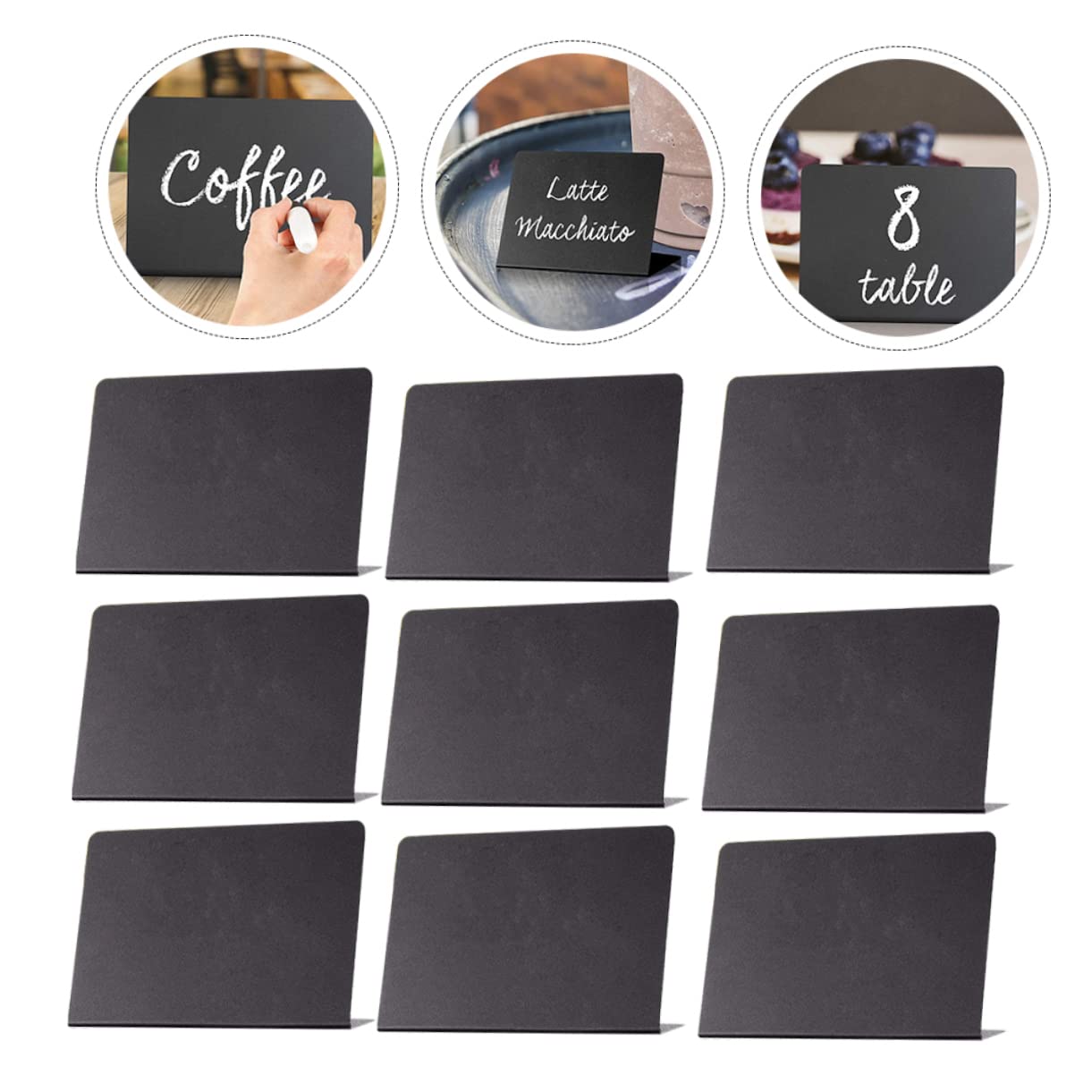 ARTIBETTER 3 Set Bacheca Cancellabile Cartellini Personalizzati Targhetta Scrivibile Piccoli Segni Mini Segni Di Lavagna Scheda Lavagna Per Appunti Da Scrivania Bacheca Da Tavolo 10 Pezzi * 3