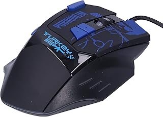Bewinner Gaming Mouse Wired, 4800 DPI Optical Computer Mouse, Ergonomic Game USB Computer Mice, 8 Keys Colour Gamer Desktop Laptop PC Mouse for ESports (m416 chicken pressure gun blue