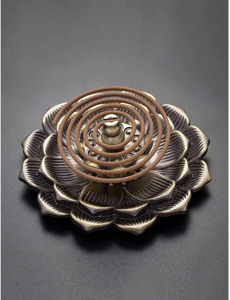 Incense Burner Backflow Incense Burner Stick Incense Holder Home Buddhism Decoration Coil Lotus Censer Alloy Zen Budd Home Decor Incense Fountain