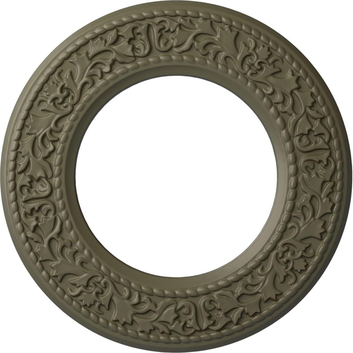 Ekena Millwork CM13BLSSF 13-3/8" x 7-1/2" x 3/4" Jet Blackthorn Ceiling Medallion, Spartan Stone