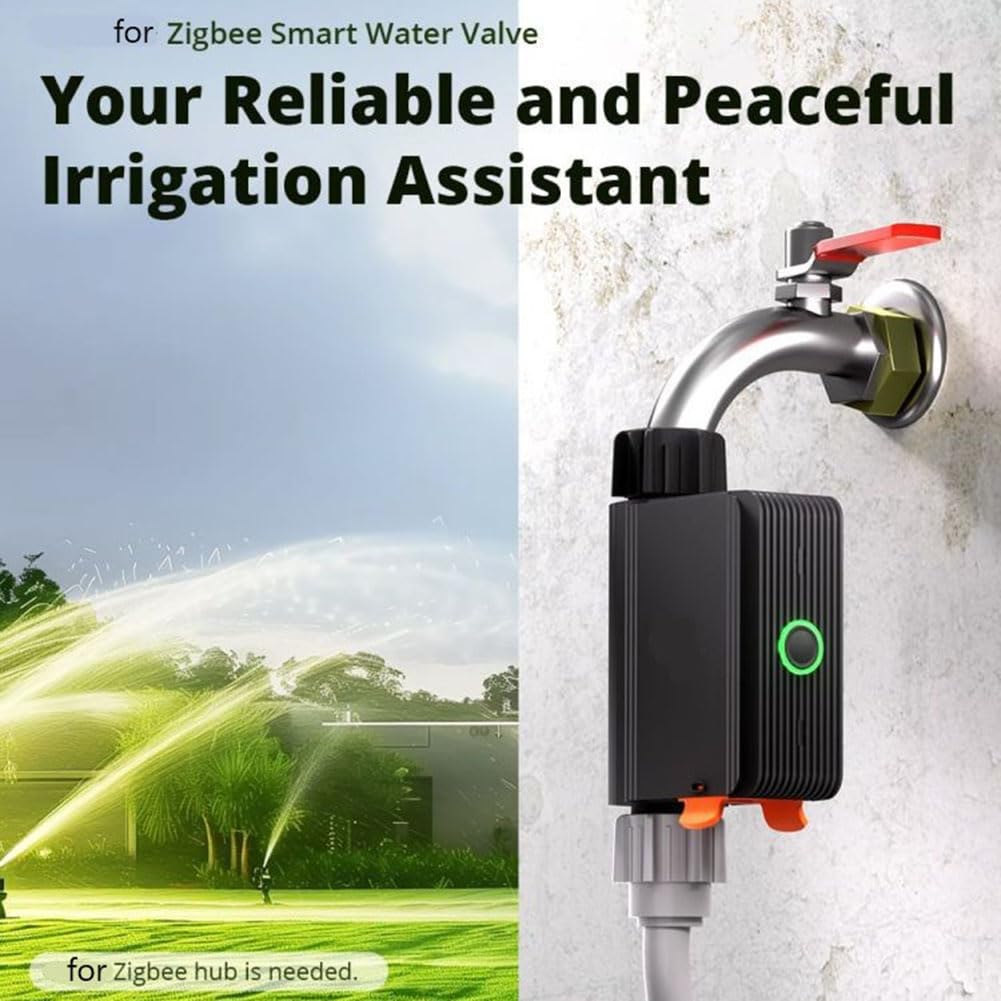 Vanne D'eau Intelligente ZigBee - Contrôle D'arrosage Automatique Via Appli - Alimentation USB - IP67 étanche - Compatible Alexa/Google - 7