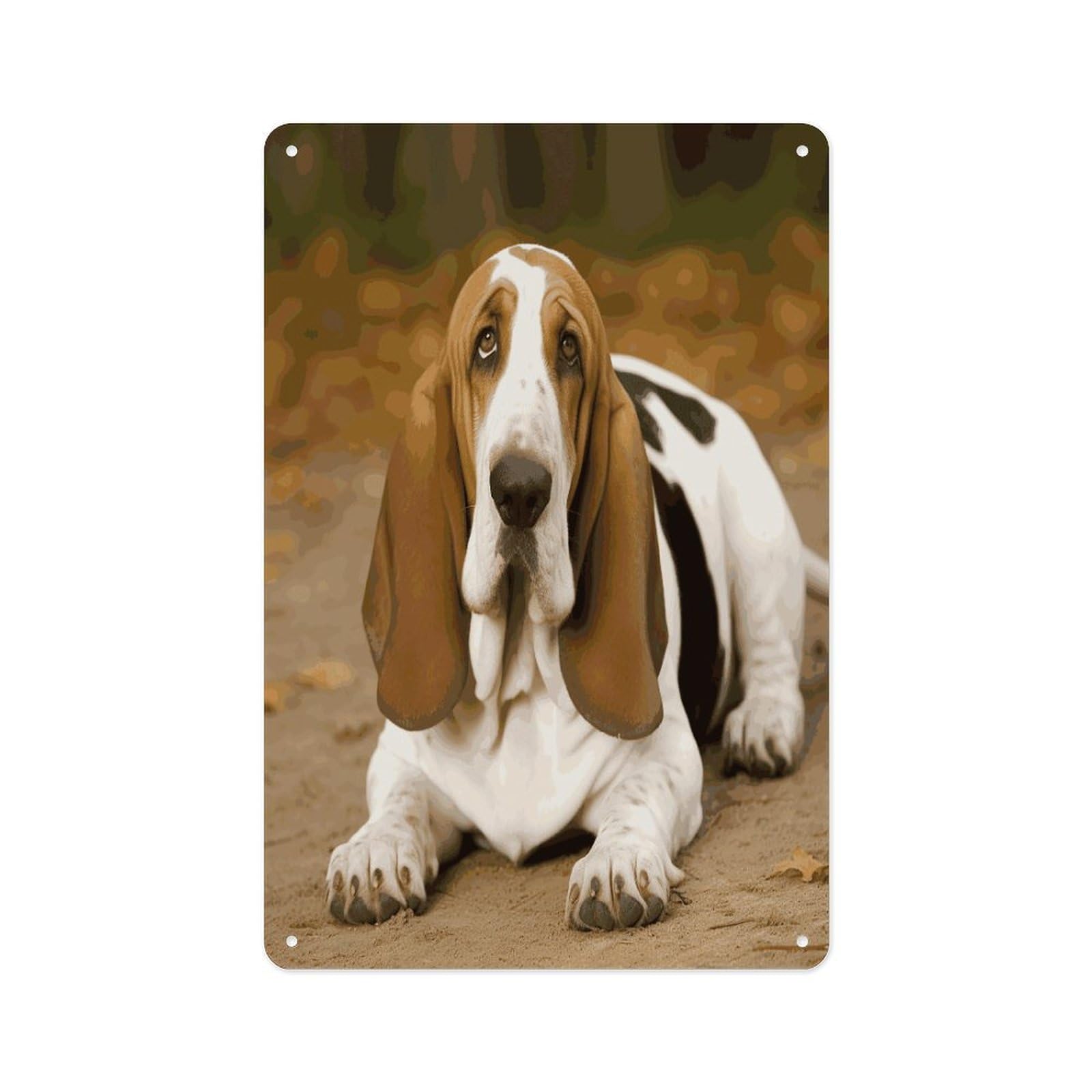 Fekiloot Style Basset Hound Wall Decor Metal Signs Tin Signs Poster