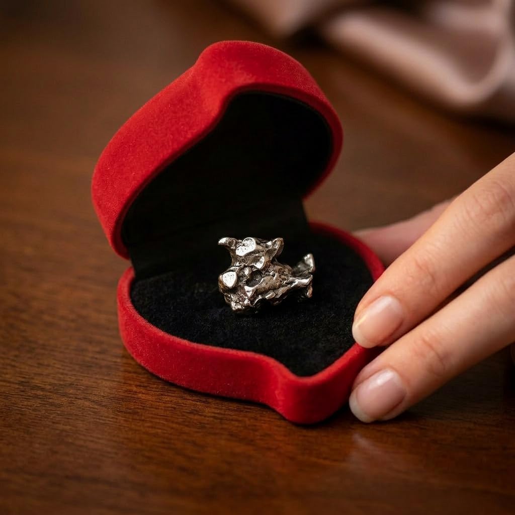 Makai Stella Cadente In Meteorite Autentica Con Certificato Di Autenticità Confezione Regalo Biglietto Individuale Personalizzabile Con Dedica (Scatola A Cuore Con Certificato Personalizzabile)