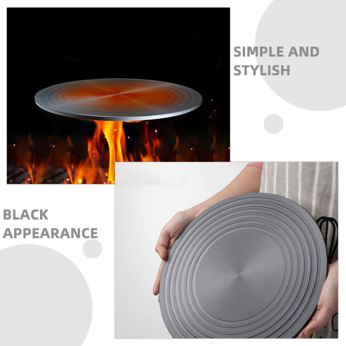 Difusor de Calor para Cocina de Gas de Aluminio Propiedades Antideslizantes, Compatible Utensilios de Vidrio y Esmalte para Cocinar al Aire Libre y Hervir Sopas