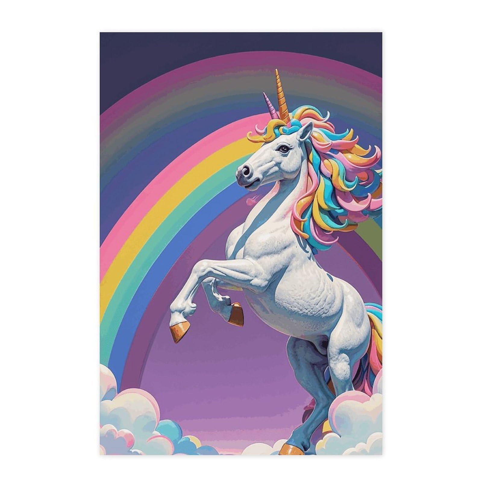 Affiches murales vintage cheval et arc-en-ciel pour rever