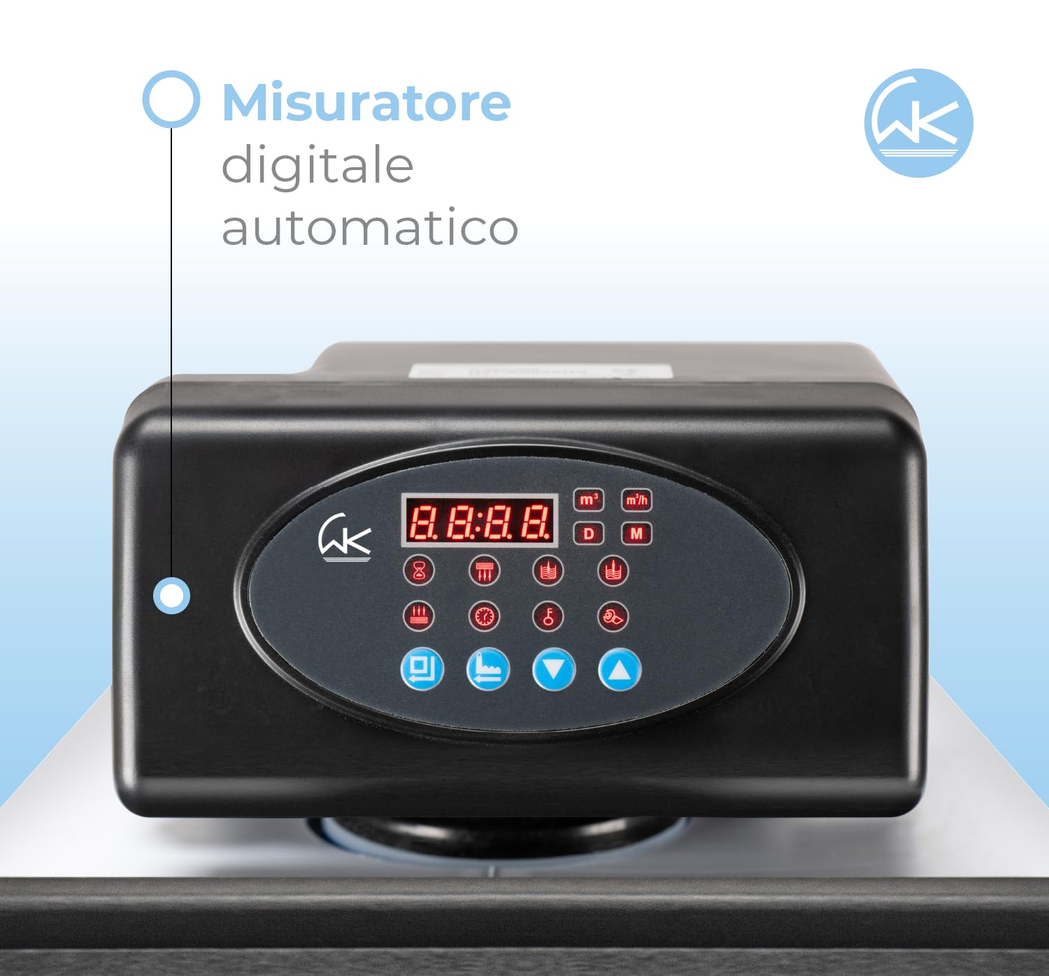 WK - Addolcitore d'Acqua domestico New Octopus Big, Sistema di Filtraggio per Acqua Dolce, Design Compatto e Portata di 5000 Litri, Ideale per Famiglie Numerose