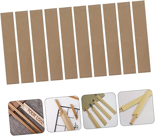 Miniatura 9 de Cabilock 100 fundas desechables de papel kraft para palillos de cocina, soporte para cucharas, bolsas de utensilios impermeables para restaurantes