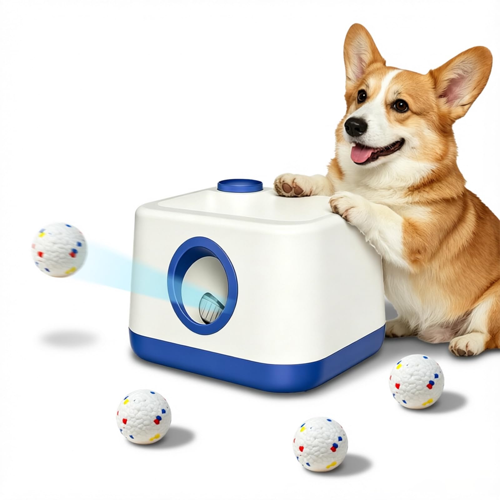 Photo 1 of Zensun Automatic Dog Ball Launcher with 3 ETPU Balls, Upgrade Auto/Manual Ball Thrower for Dogs, Adjustable Distance 20-45ft, USB Rechargeable, Interactive Dog Toy for Indoor/Outdoor Play