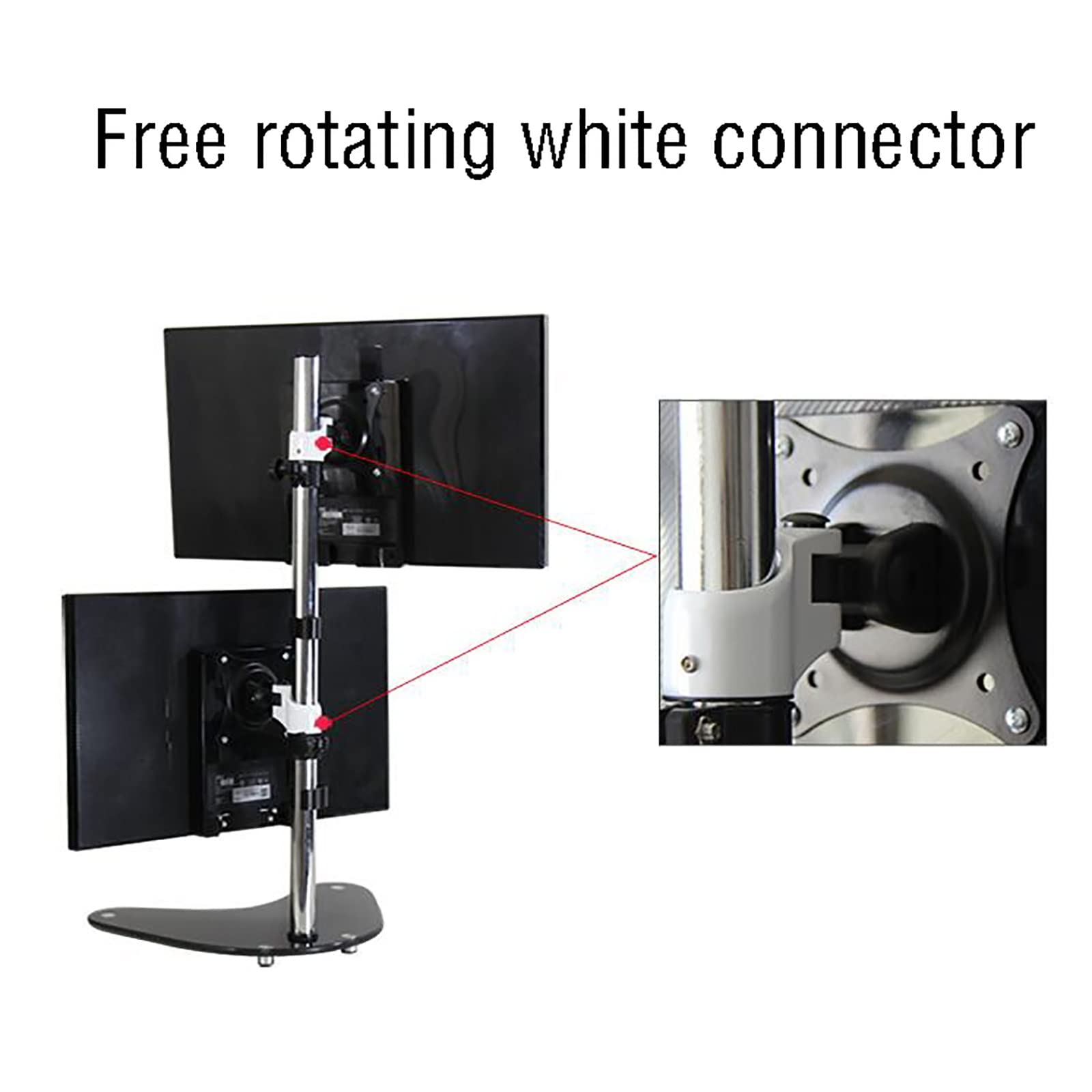 Supporto per TV, altezza regolabile, base telescopica girevole, adatto per TV da 15 a 27 pollici, staffa VESA max 100 x 100 mm