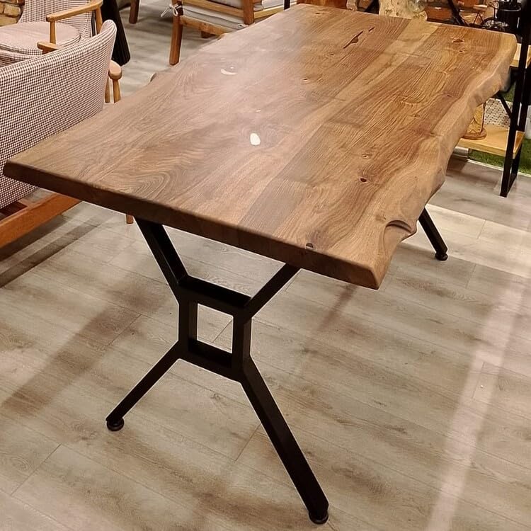 Large Walnut Dining Table And Bench Live Edge Dining