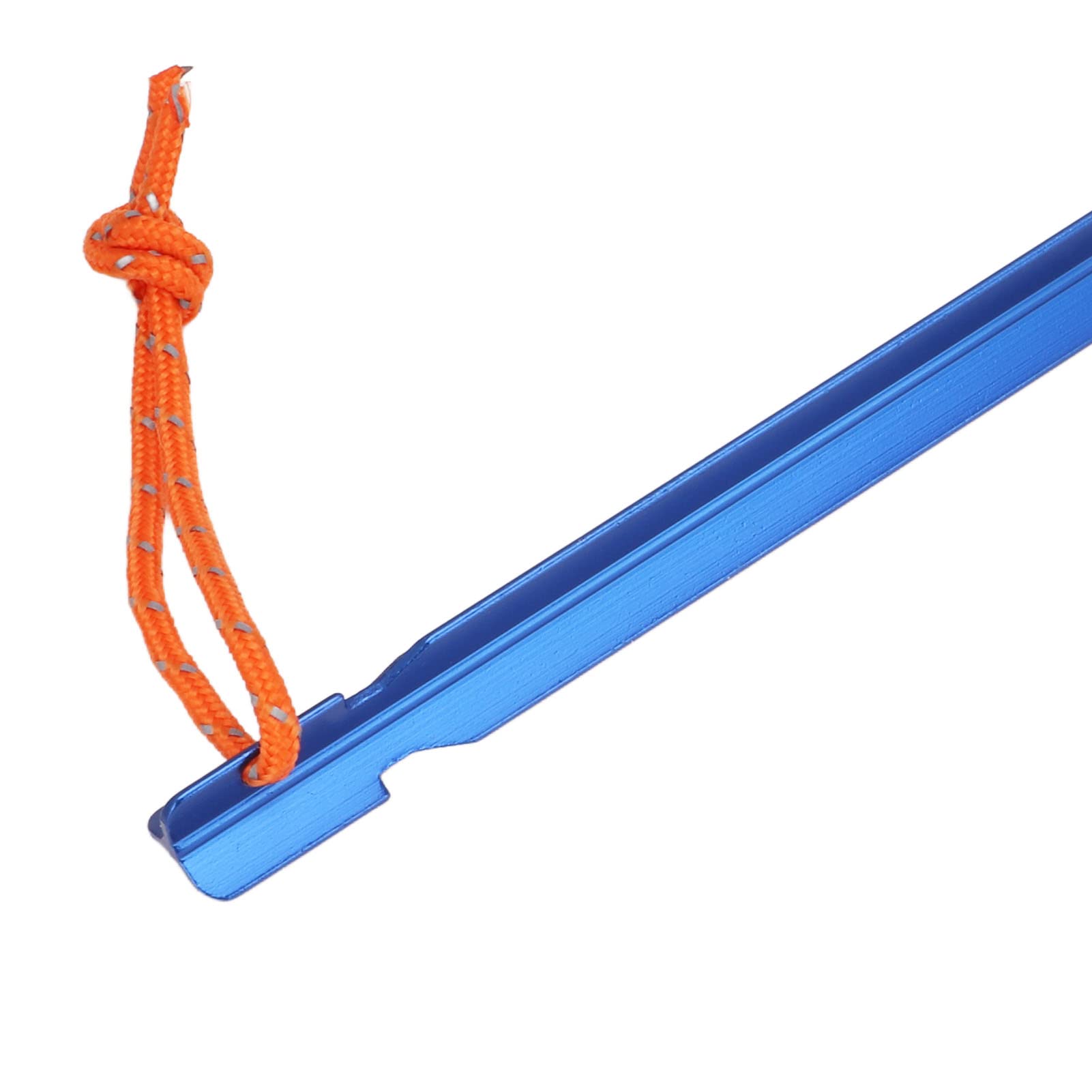 20 pezzi Picchetti per tende a forma di V, robusti, in lega di alluminio con corde per tettoie da campeggio all’aperto, picchetti da giardino impermeabili lunghi 9 pollici per cond (Blu)