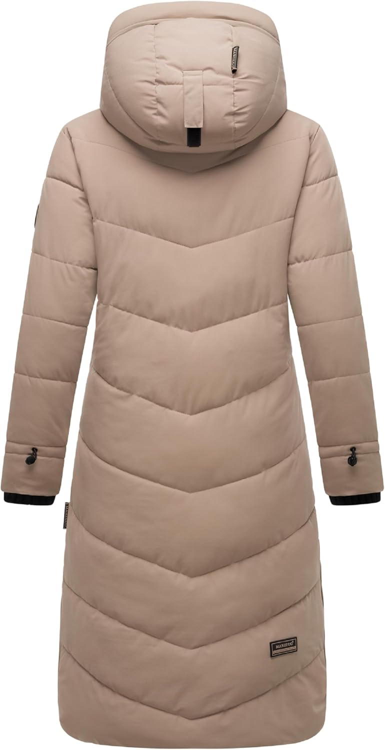 Marikoo Women's Long Quilted Winter Jacket with Hood - Puffer Coat in Knee-Length - Benikoo XS-5XL - Image 4
