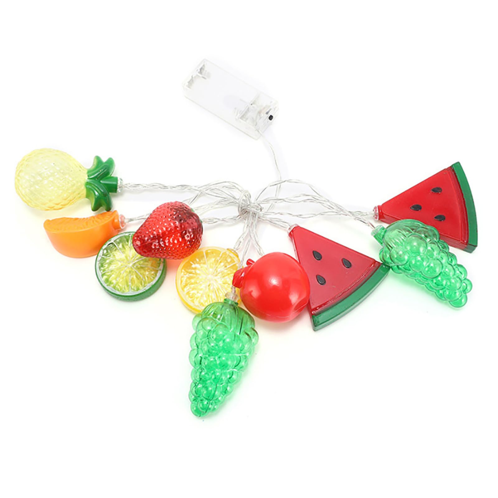 Guirlande Lumineuse créative Forme Fruits, alimentée par Piles, Fil argenté, éclairage d'ambiance LED, luminaire décoratif pour Noël, fête, Maison, Bureau