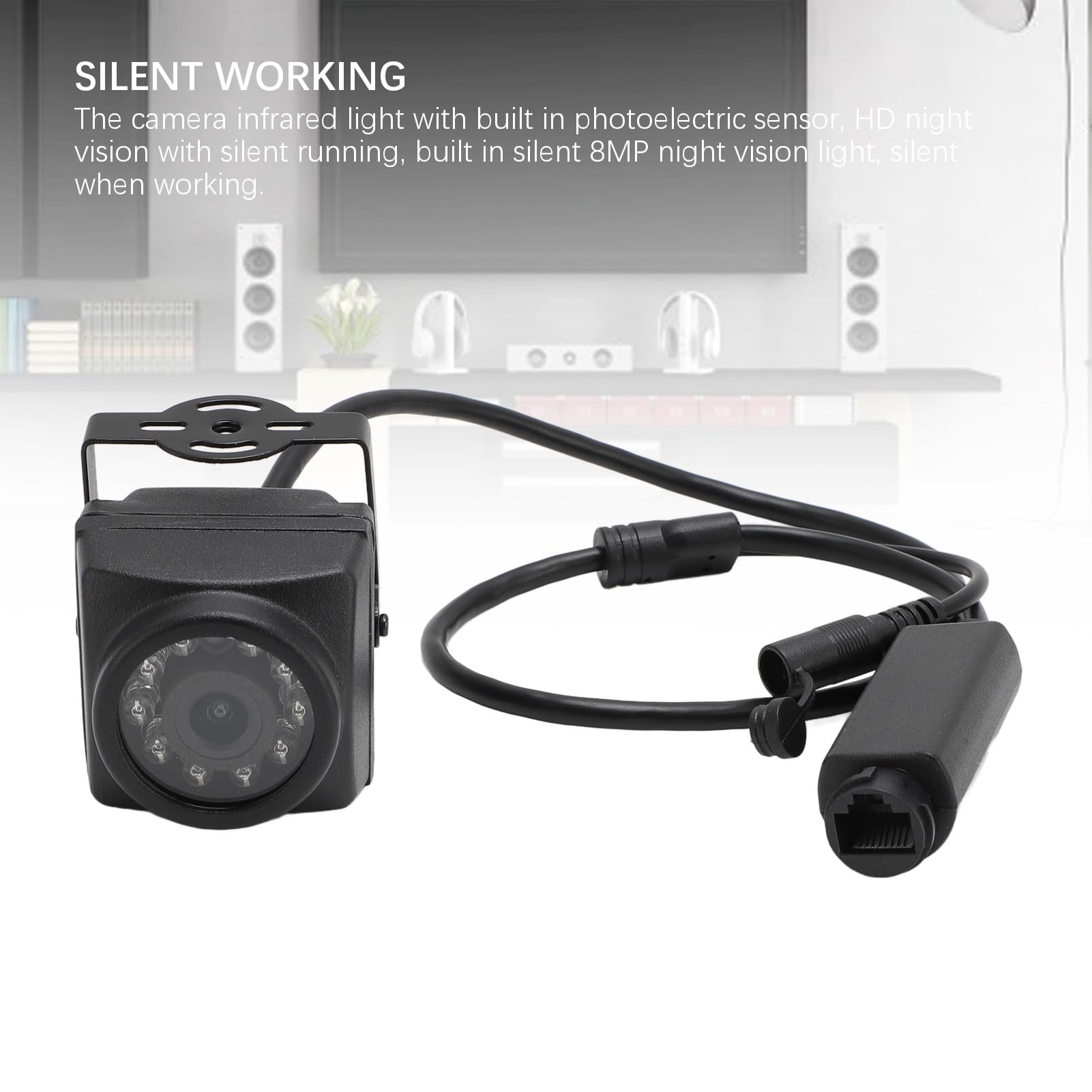 IR Lichter für Nachtsicht, 90 Grad Weitwinkel IR Strahler mit 10 LEDs, 8 MP CMOS Bildsensor und 3,6 mm Objektiv, IR Flutlicht für Überwachungskameras