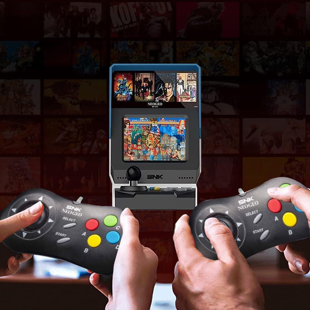 SNK Neo Geo Mini Controller mit klassischem klick-Joystick, SNK-Lizenziertes kabelgebundenes Gamepad, kompatibel mit dem NEO-GEO Arcade Stick Pro für Retro-Spiele für Zwei Spieler (Schwarz)