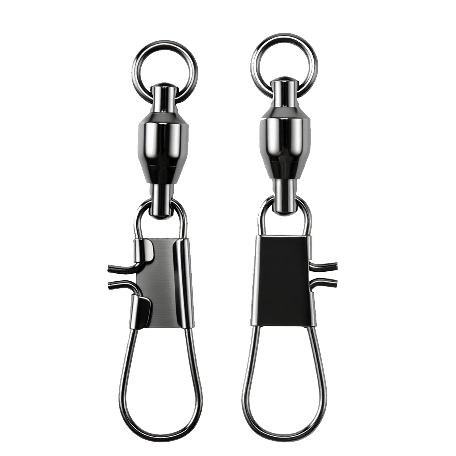 AMYSPORTS Steel Stainless Snap Swivels Saltwater Ball Bearing Fishing Swivel Lure Connector Barrel Swivels Fishing Tackle Black Nickel