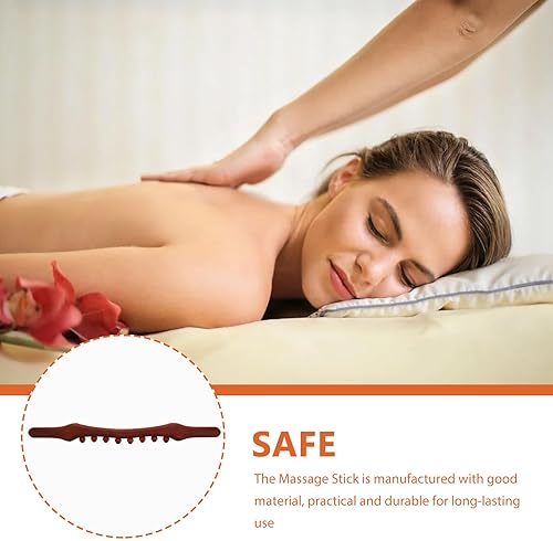 Vista 5 de Wood Massaging Stick Body Massager Portable Acupoint Scraping Tool for Back Waist Relief Lightweight for Travel Office Use