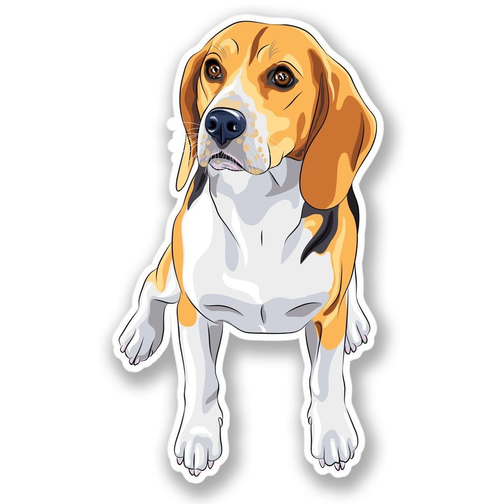 2 x 10cm/100mm Beagle Dog Vinyl Sticker Decal Laptop Travel Luggage Car Bike Sign Fun #4384
