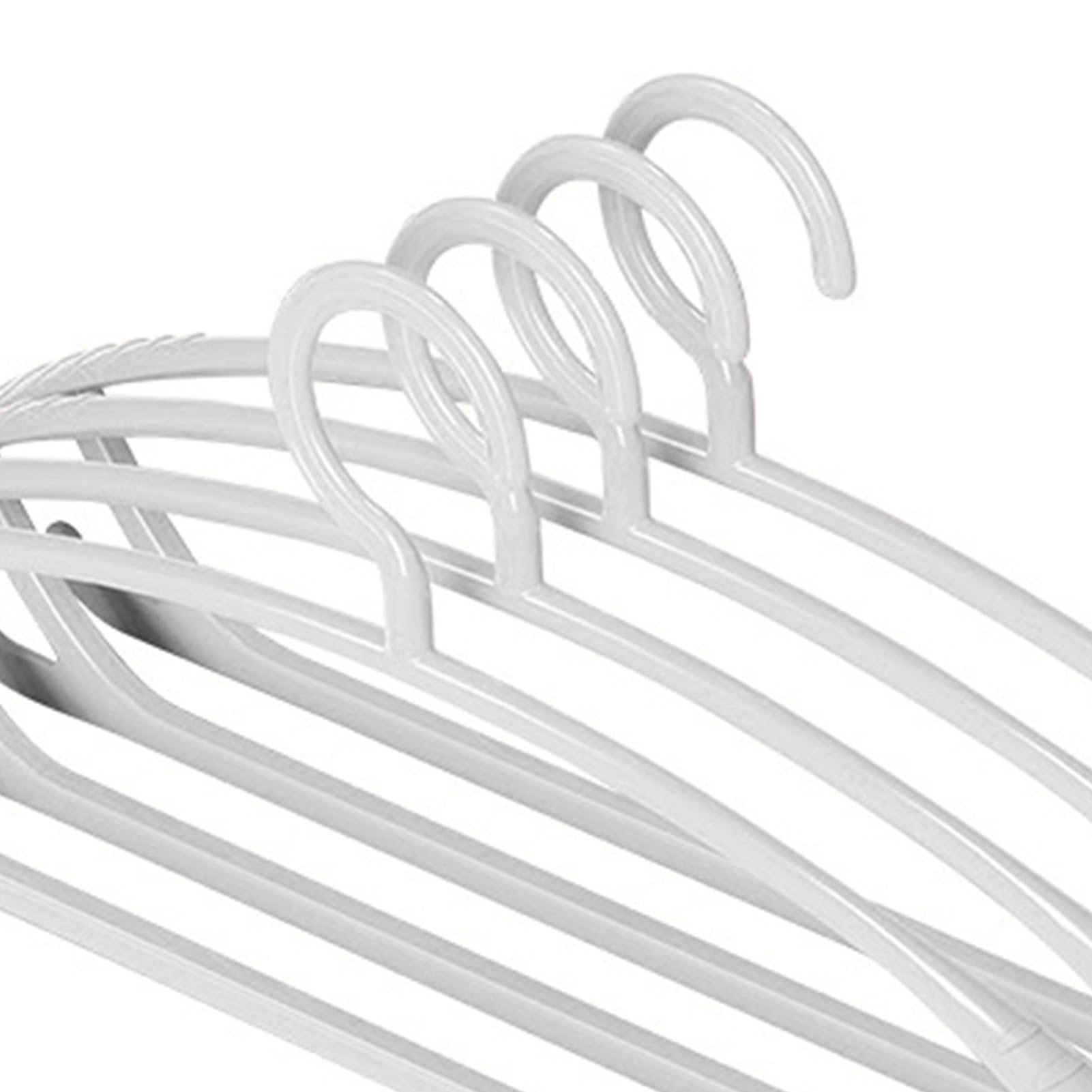 Clothes Hangers, 4Pcs Plastic Hangers Wide Shoulder Design Traceless Anti Slip Coat Hanger for Everyday Standard Use, Room Essentials and Basics (White)