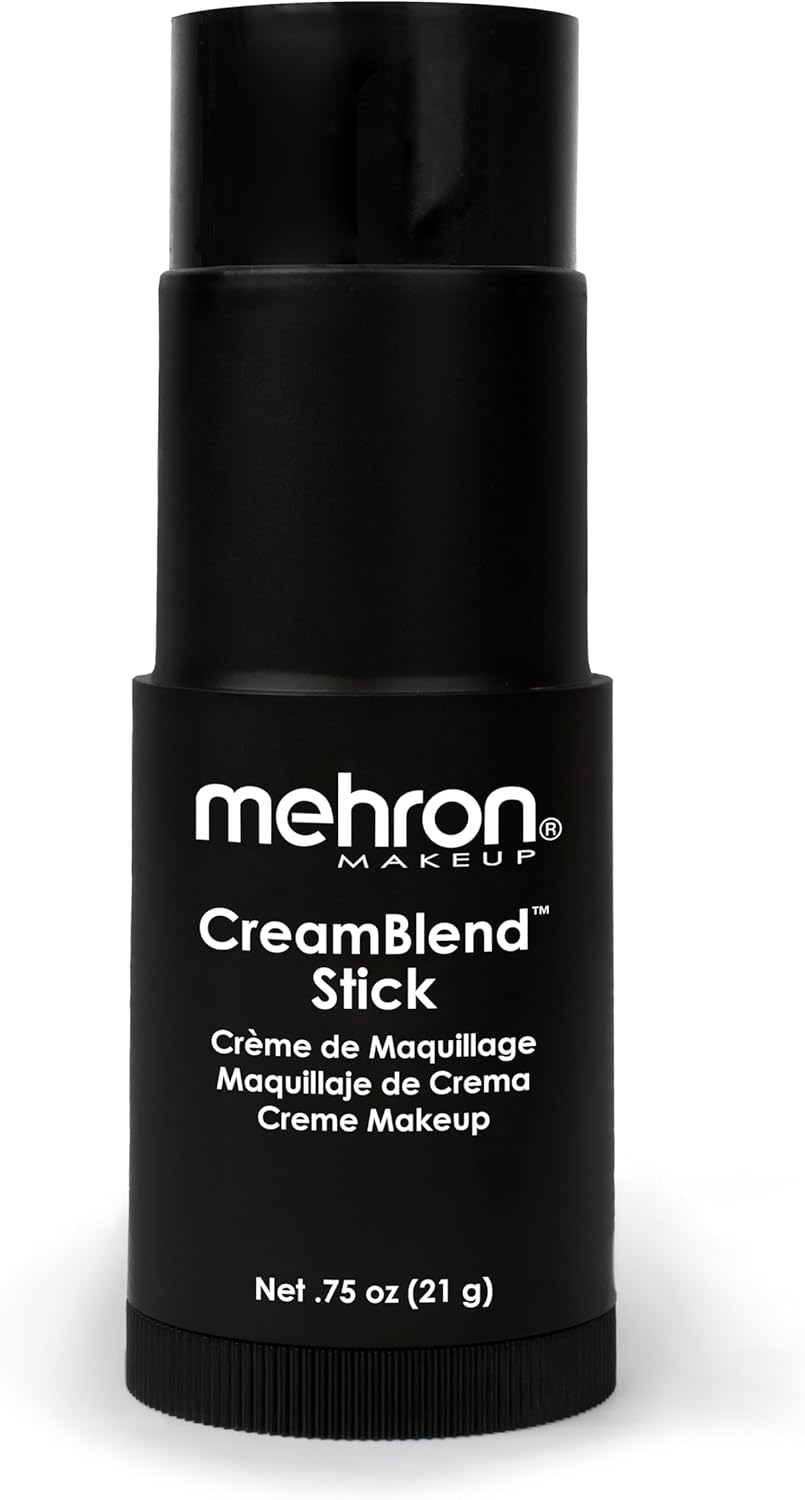 Mehron Makeup CreamBlend Stick | Face Paint, Body Paint, & Foundation Cream Makeup | Perfect for Halloween .75 oz (21 g) (Black)