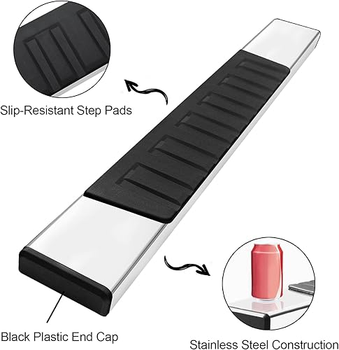 Miniatura 3 de CLIMWA Estribos laterales de 6 pulgadas compatible con Toyota Tacoma 2005-2023 RegularestándarSingle Cab Nerf Bars Truck Step Rails de acero