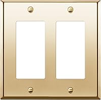 Vista 6 de ENERLITES Placa de pared de metal con interruptor decorativo doble, tapa de tomacorriente, resistente a la corrosión, tamaño estándar de 2