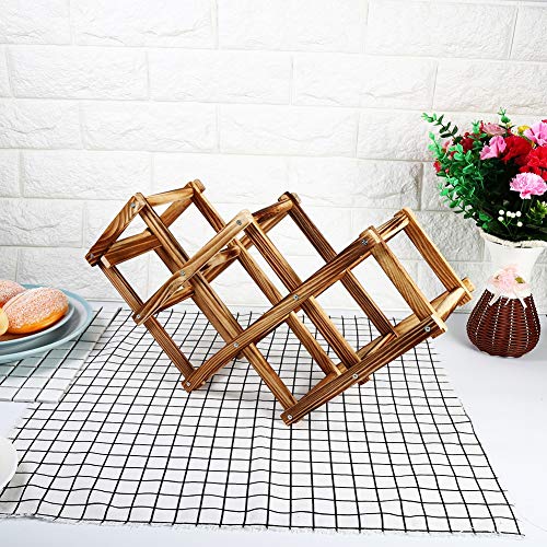 Soporte para 6 botellas de vino de madera miniatura 3